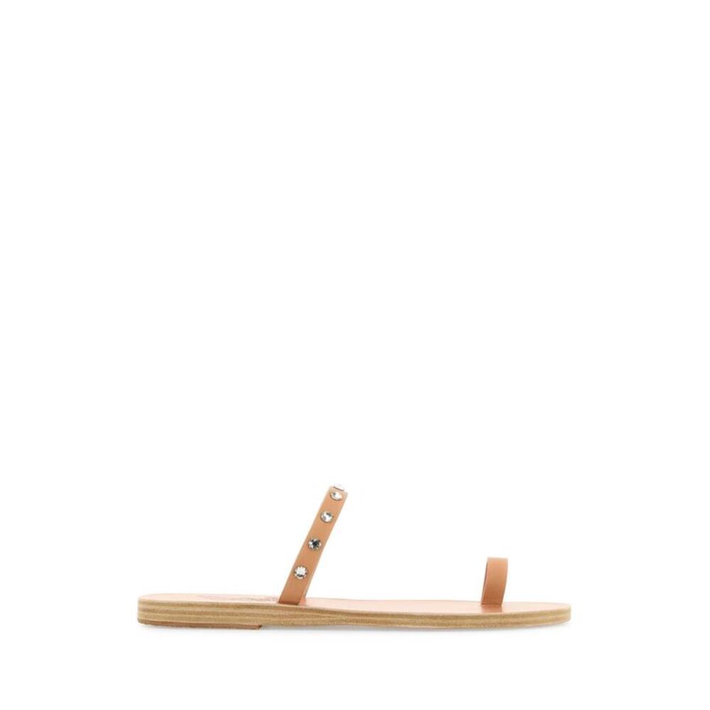 Ancient Greek Women Skin Pink Leather Audrey Thong Slippers